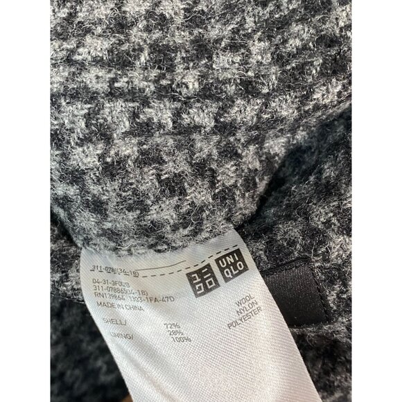 Uniqlo Gray Houndstooth Wool Blend Blazer Jacket Men Size Large unstructured - Picture 4 of 16
